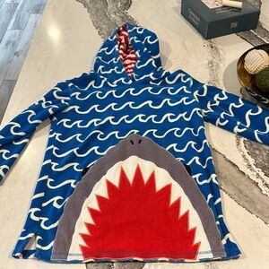 Mini Boden Red and Blue Striped Shark Hoodie, Only worn twice!